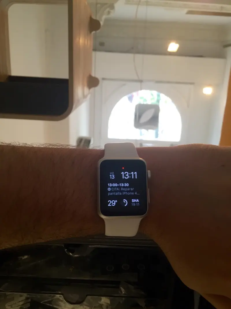 Technician Apple Watch showing next appointment