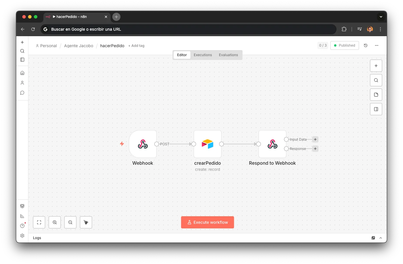 Orders workflow in n8n