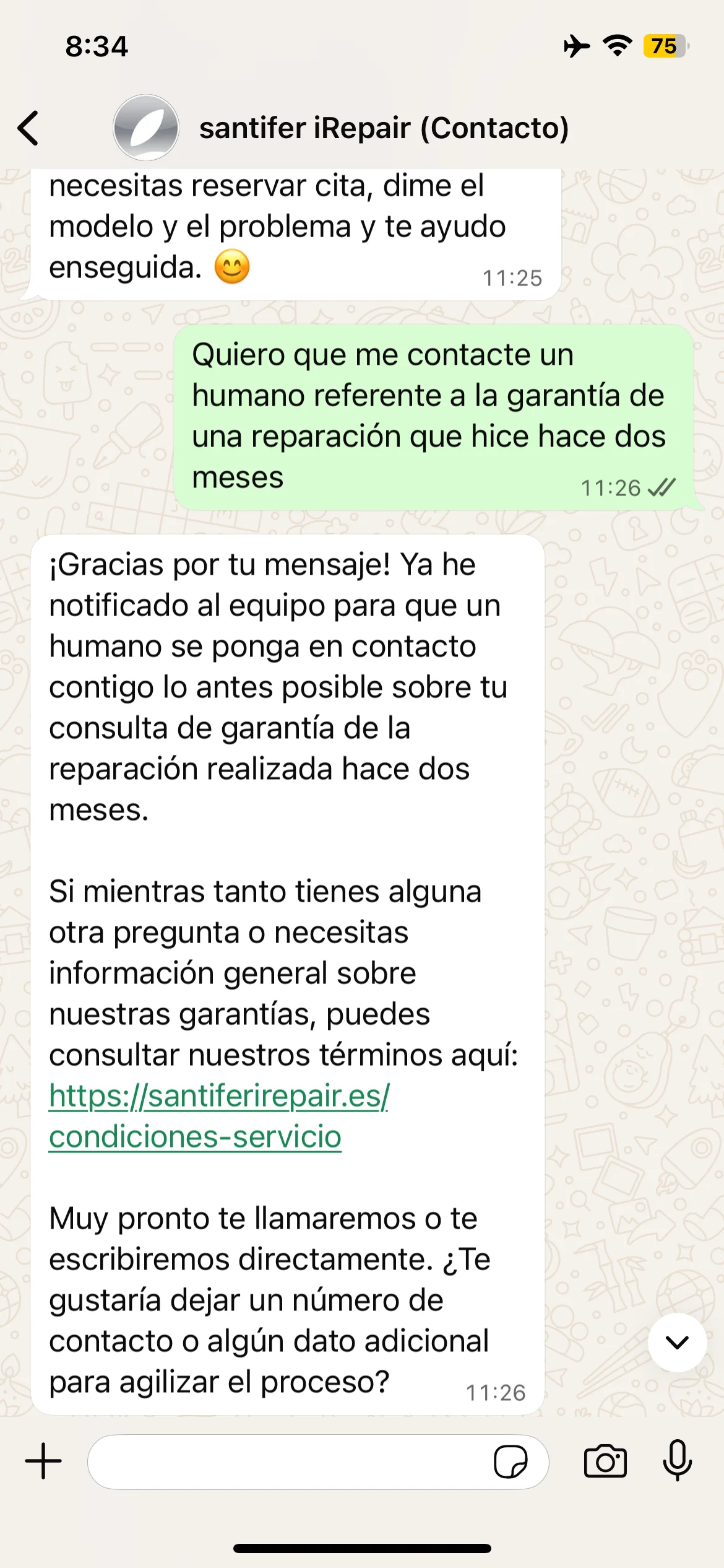 HITL: warranty claim → immediate escalation to human team