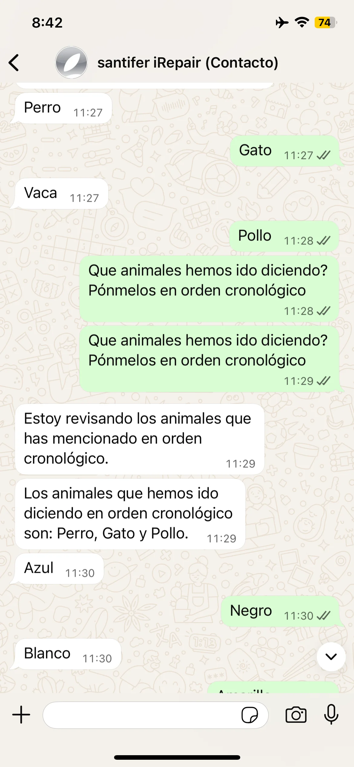 Memory test: Dog, Cat, Elephant — Jacobo recalls all three