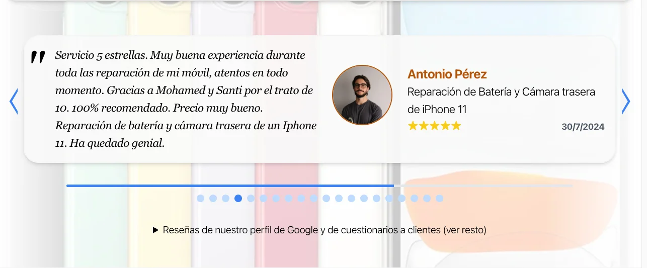 CRO carousel with real reviews 1/5