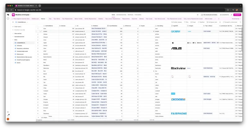 Airtable table hierarchy — programmatic SEO CMS
